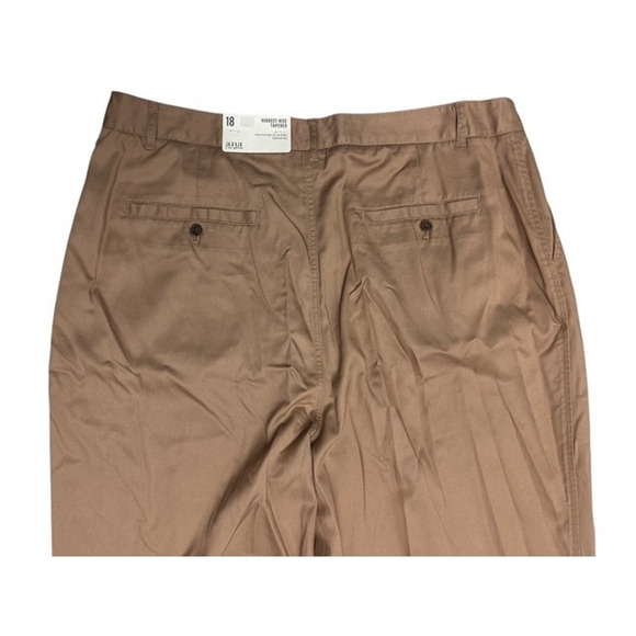 a.n.a. size 18 Pants Light Brown Maple Taffy Pleated Highest-Rise Tapered Leg - Picture 5 of 5